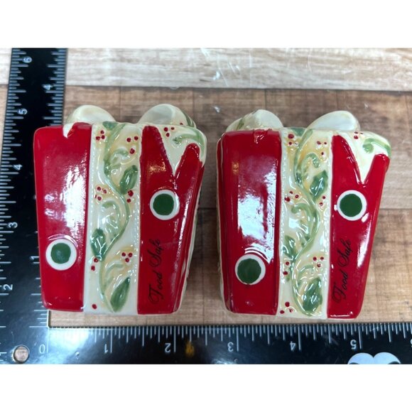 Hand-Painted Present Design Salt & Pepper Shaker Set By Fred & Folly - Picture 6 of 7